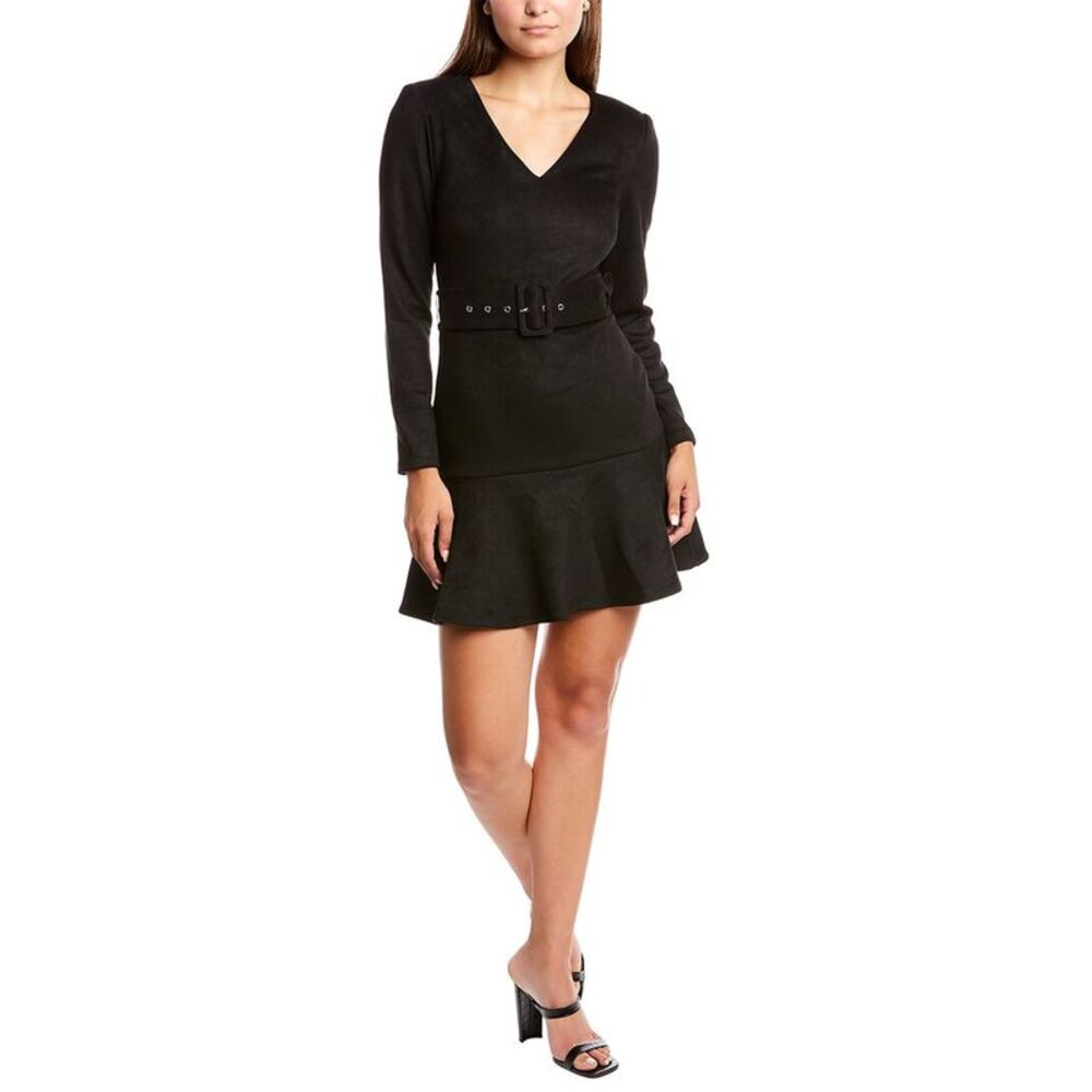 Honey And Beau Womens Honey & Beau Suede-Blend Wild Zebra Dress, Black